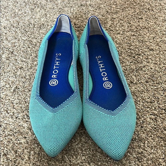 Rothy's Shoes - Rothy's Aquamarine Point Retired Flats Rare
